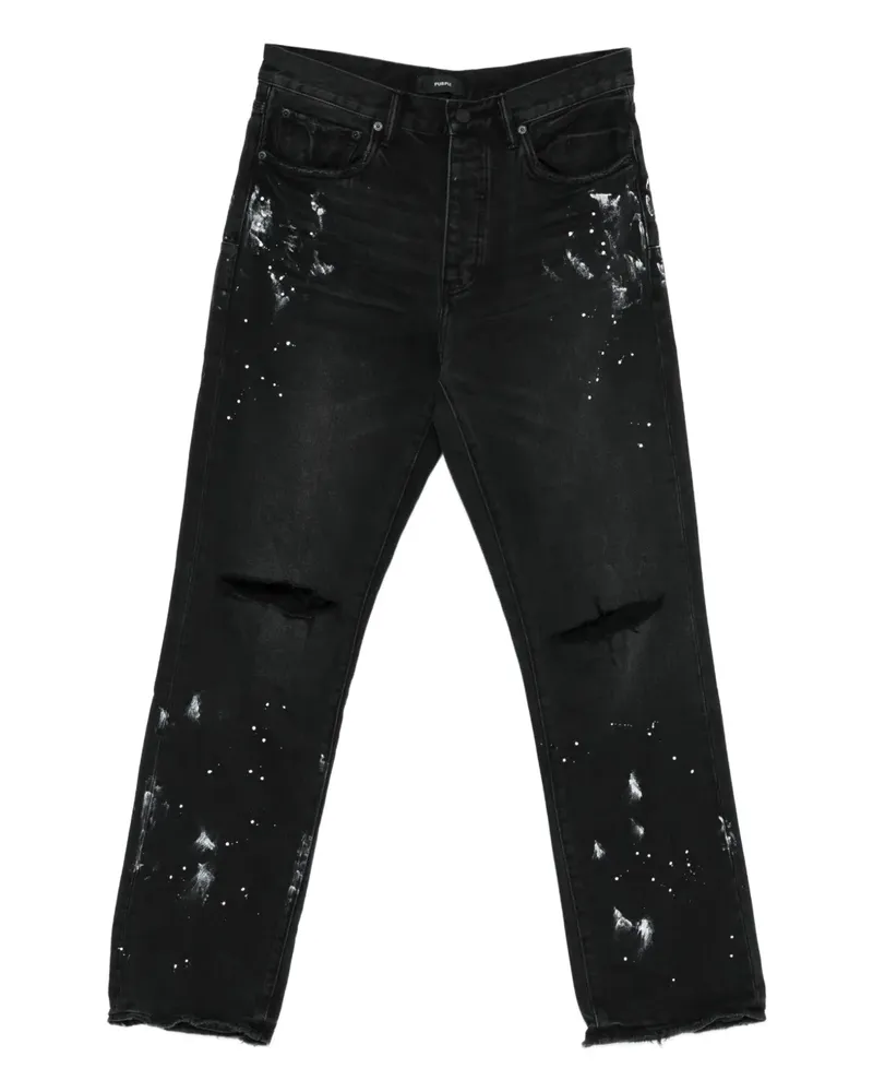 PURPLE BRAND ripped paint jeans - Schwarz Schwarz