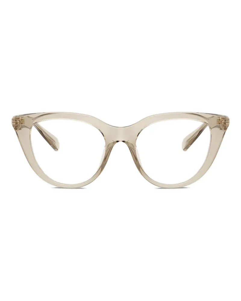 Swarovski Cat-Eye-Brille mit Kristallen - Nude Nude