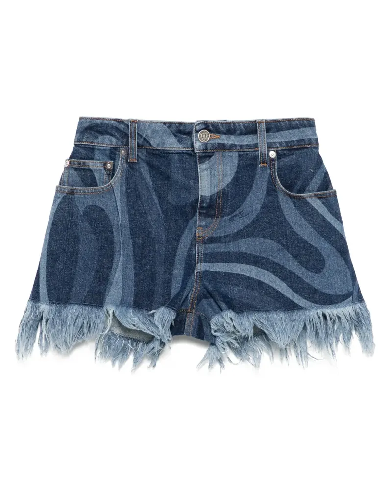 Emilio Pucci Jeans-Shorts mit Print - Blau Blau