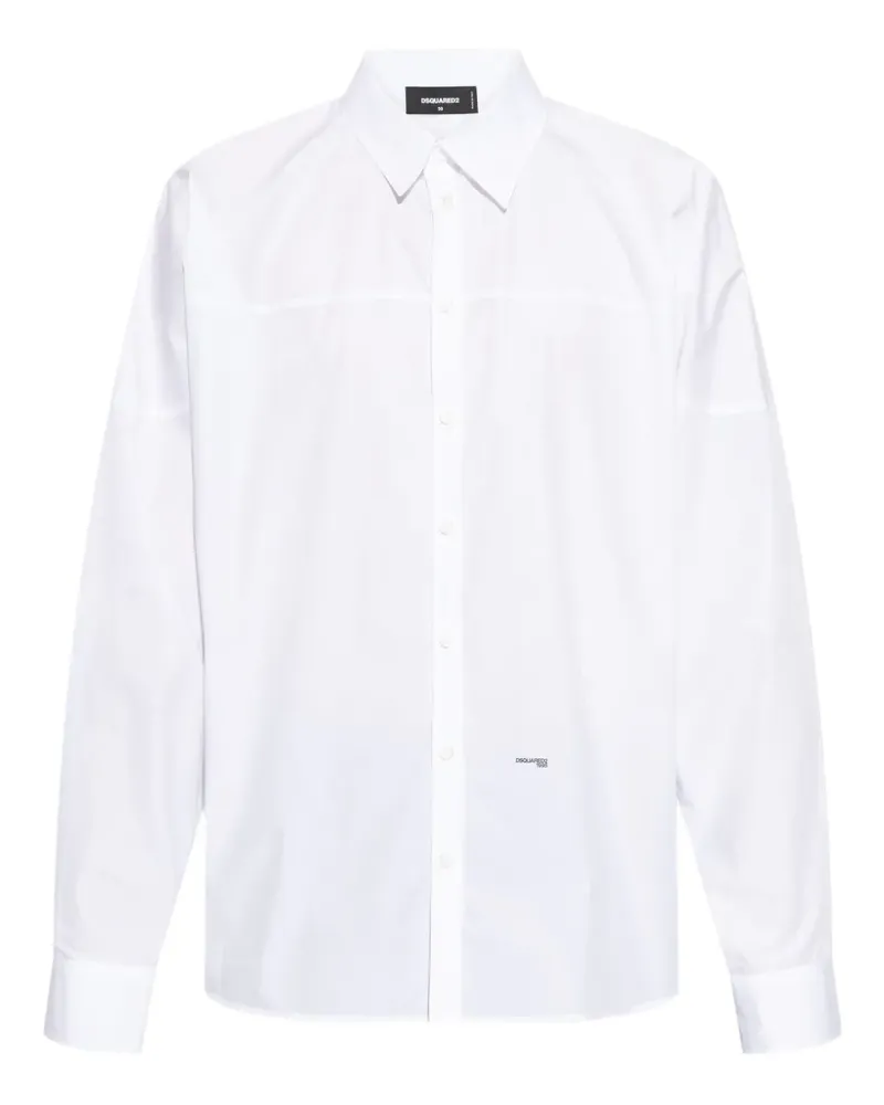 Dsquared2 Hemd mit Kontrasteinsätzen - Weiß Weiß