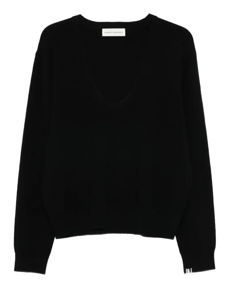 extreme cashmere Kaschmirpullover mit U-Ausschnitt - Schwarz Schwarz
