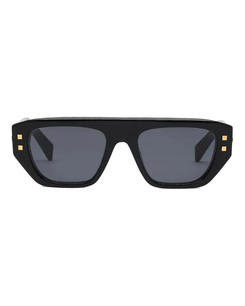 Balmain Army II Sonnenbrille mit geometrischem Gestell - Schwarz Schwarz