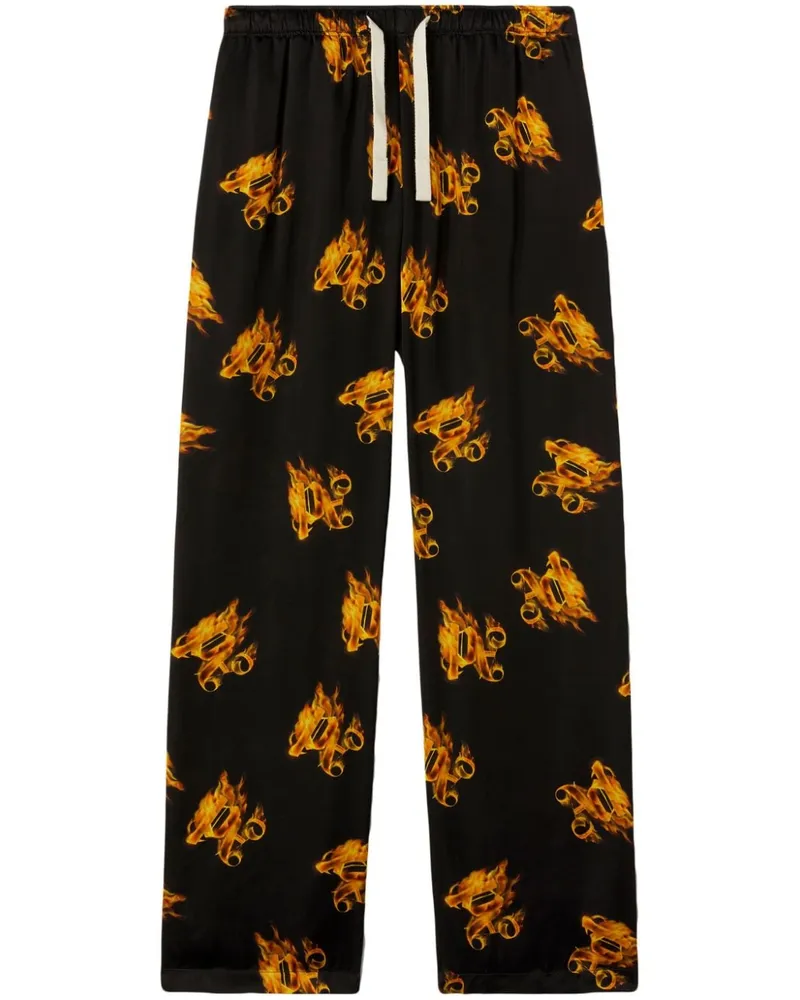 Palm Angels Burning Jogginghose mit Monogramm-Stickerei - Schwarz Schwarz