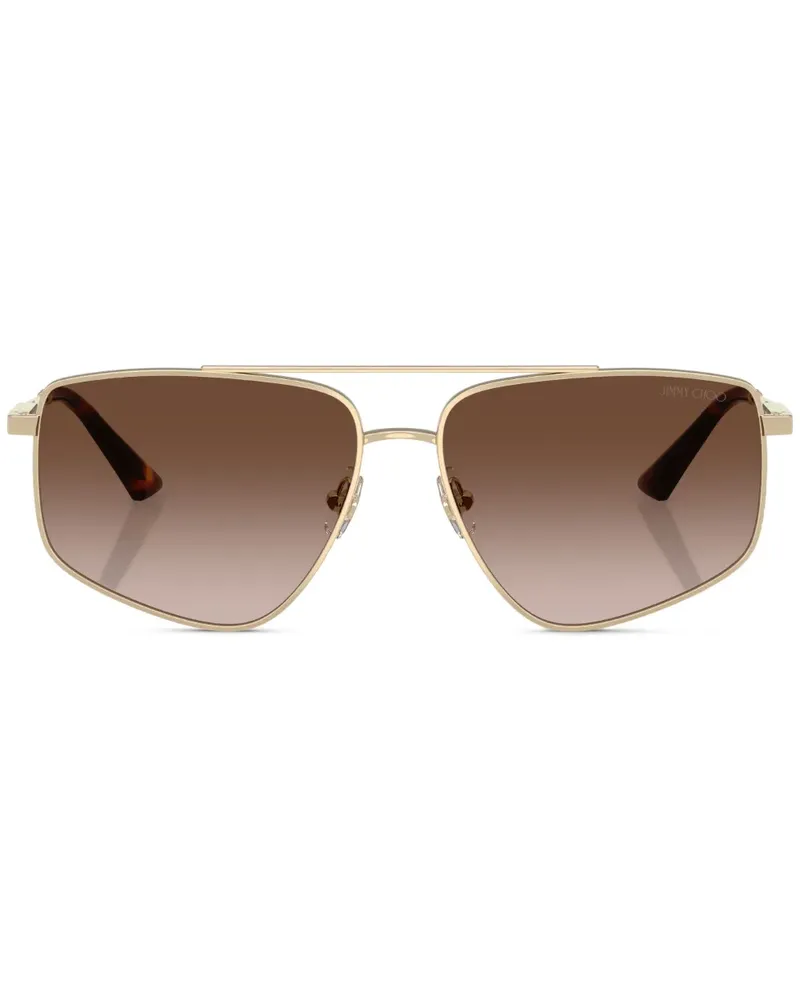 Jimmy Choo Sonnenbrille mit eckigem Gestell - Gold Gold