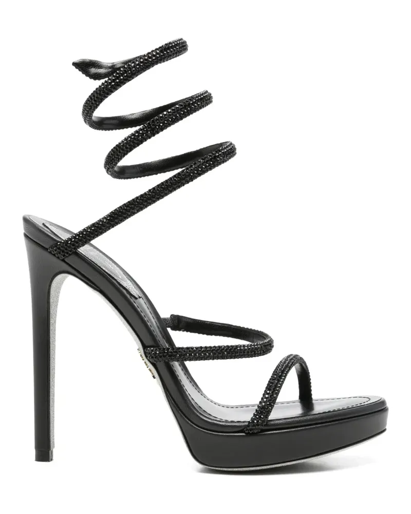 René Caovilla crystal-embellished sandals - Schwarz Schwarz