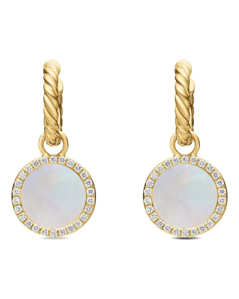 David Yurman 18kt Petite DY Elements Gelbgoldohrringe mit Diamant 22,6mm Gold