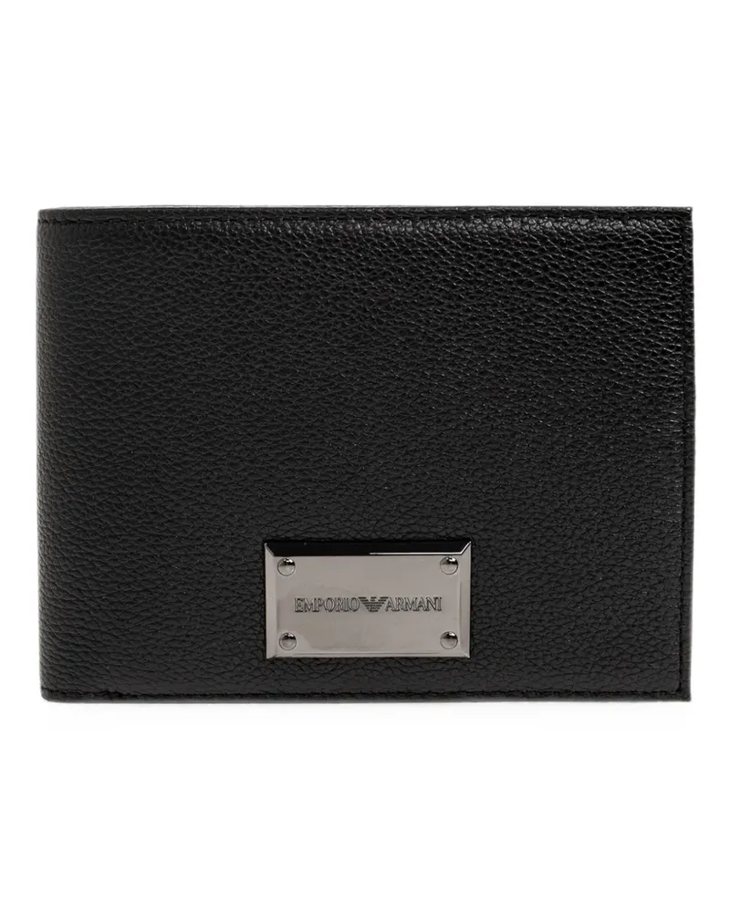 Emporio Armani Portemonnaie aus gekörntem Leder - Schwarz Schwarz