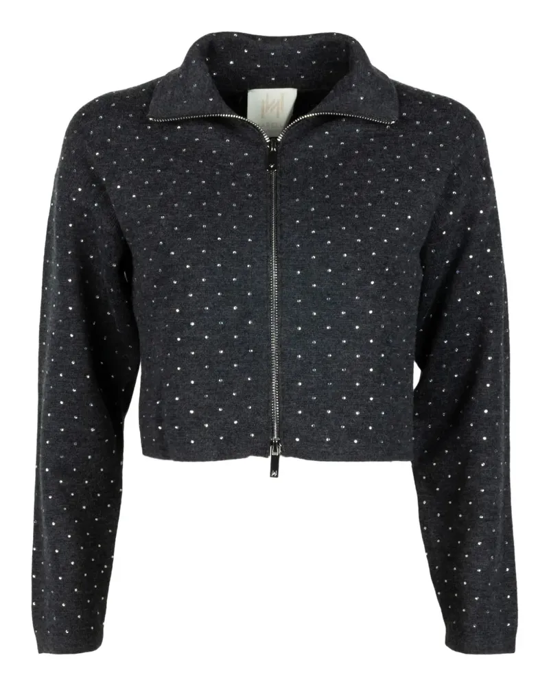 MARELLA embellished zip cardigan - Grau Grau