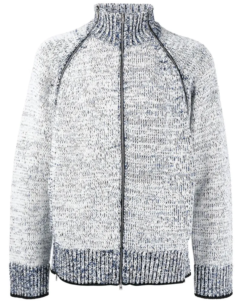 3.1 phillip lim Melierter Cardigan mit Reißverschluss - Weiß Weiß