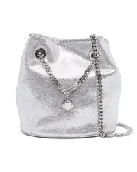 Stella McCartney Beuteltasche im Glitter-Look Silber