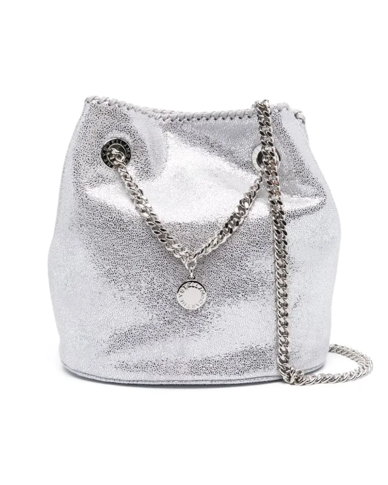 Stella McCartney Beuteltasche im Glitter-Look Silber