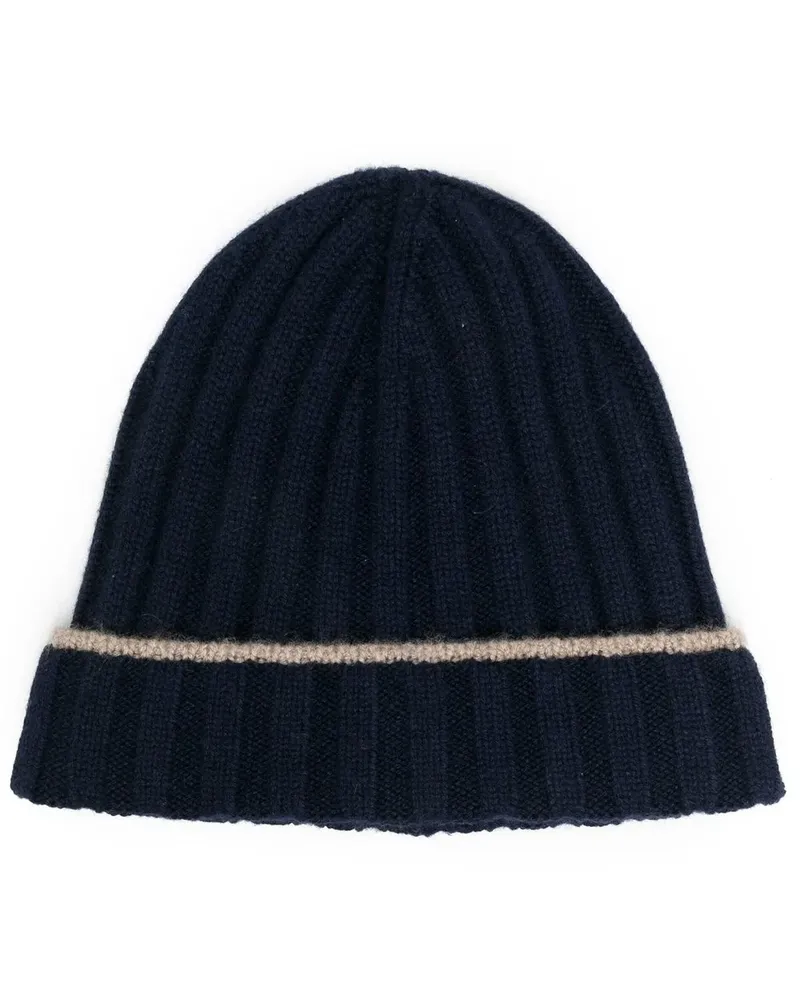 Brunello Cucinelli Gerippte Beanie aus Kaschmir - Blau Blau