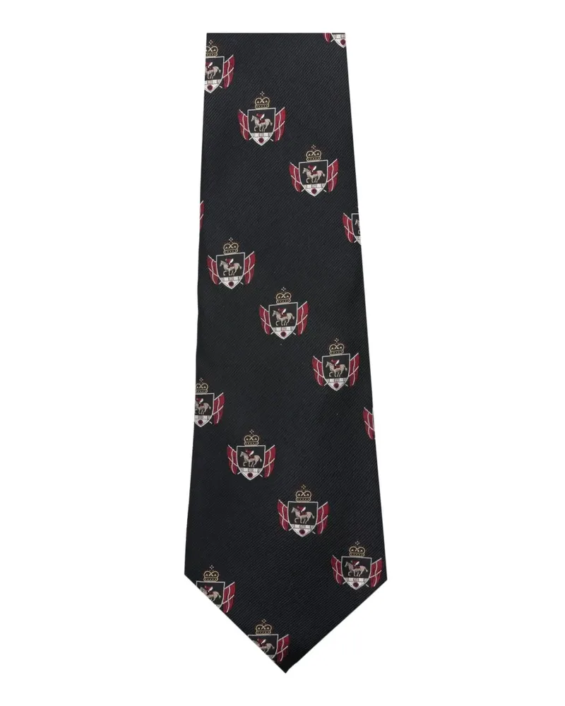 Junya Watanabe crest-pattern tie - Schwarz Schwarz