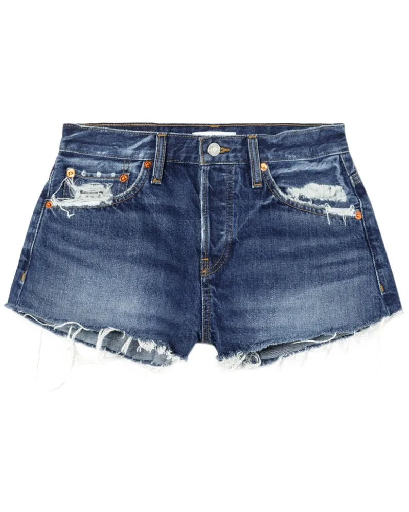 RE/DONE Halbhohe Jeans-Shorts Blau