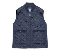 Gerippte Re-Nylon Strickweste - Blau