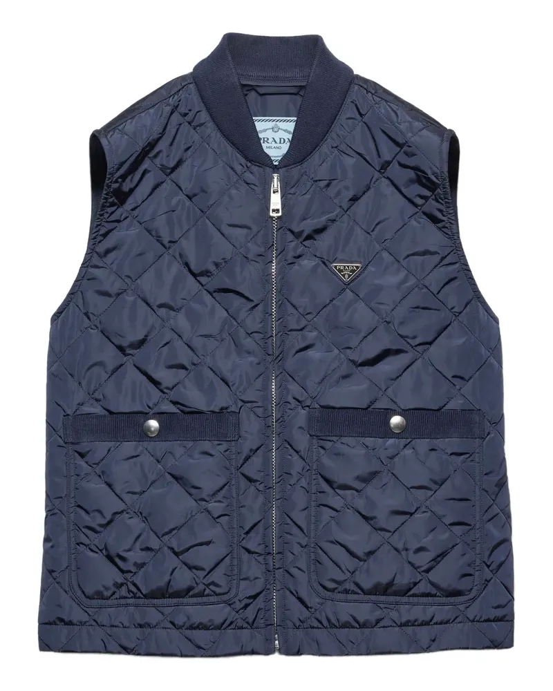 Prada Re-Nylon ribbed knit quilted vest - Blau Blau