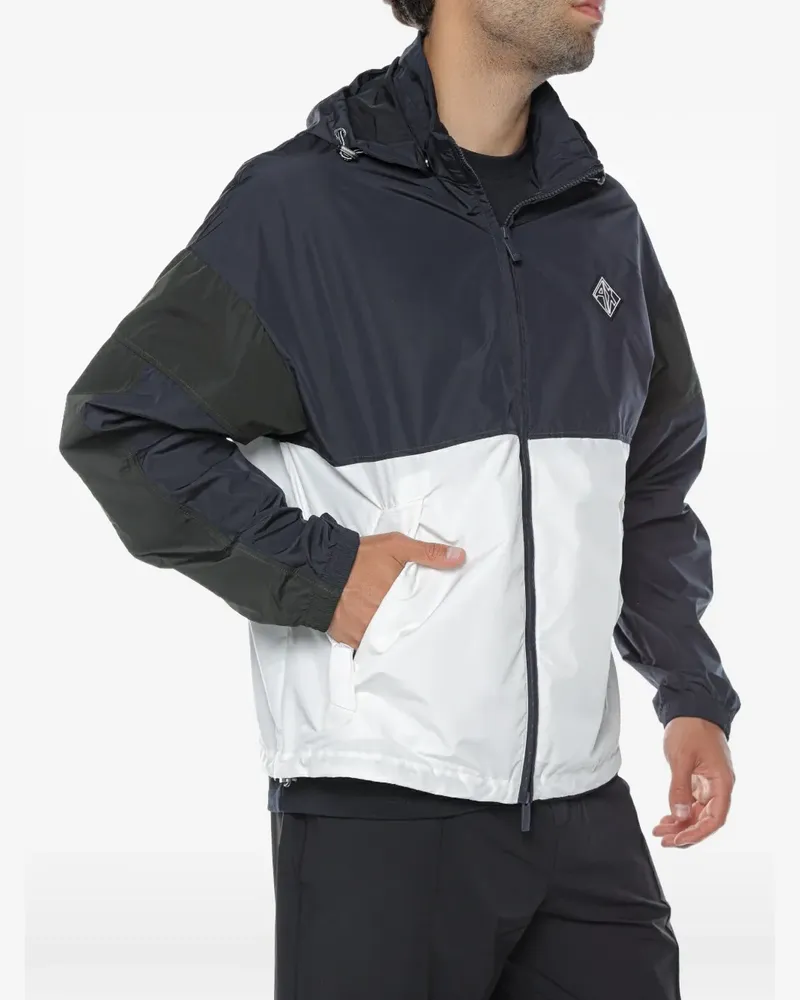 Armani Exchange colour-block hooded jacket - Blau Blau