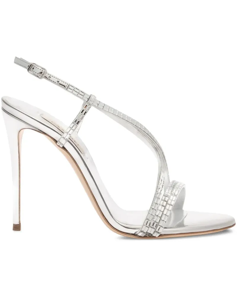 Casadei Julia Slingback-Sandalen mit Kristallen 100mm - Grau Grau
