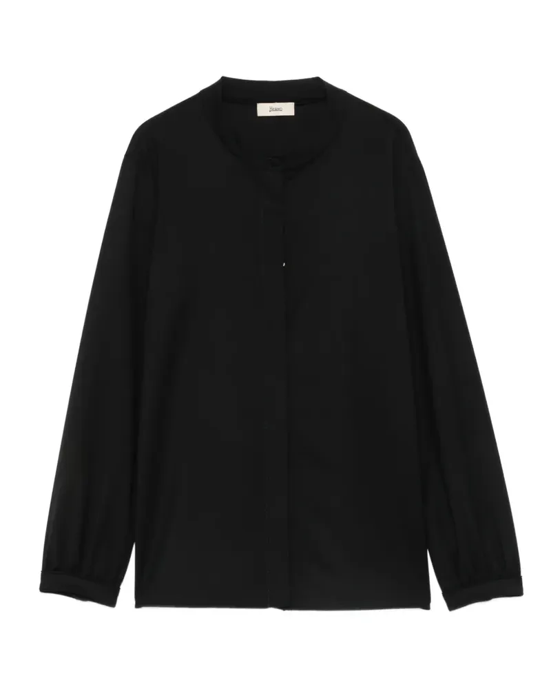 Herno collarless long-sleeve blouse - Schwarz Schwarz