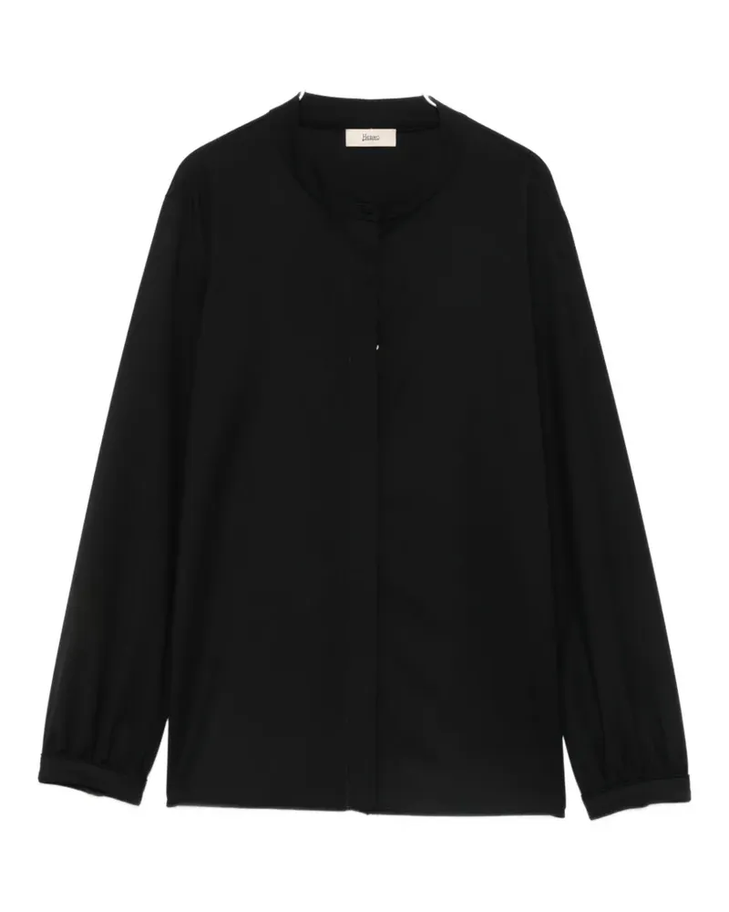 Herno collarless long-sleeve blouse - Schwarz Schwarz