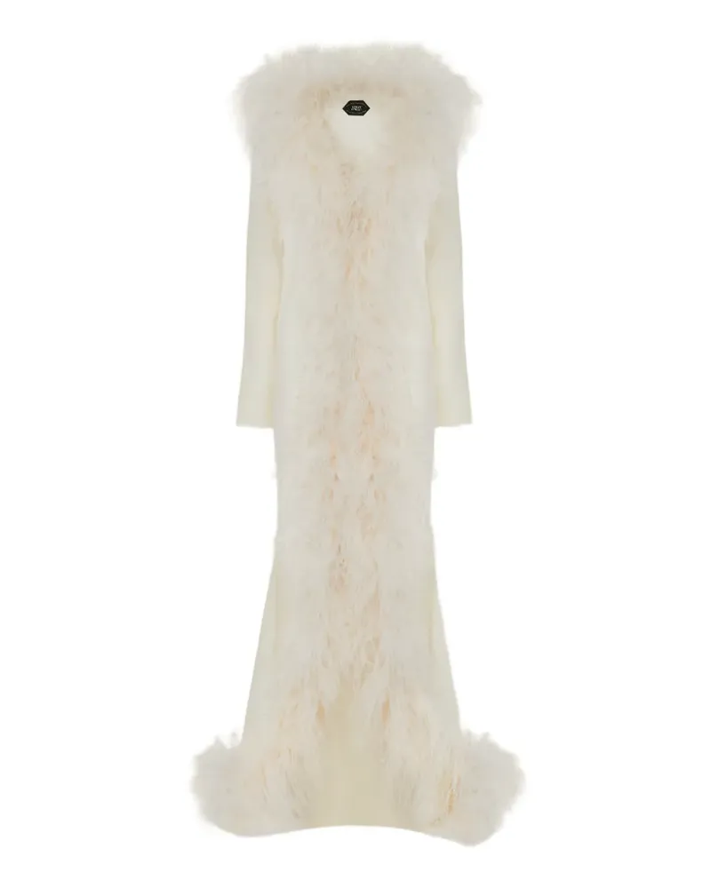 Taller Marmo Hollywood Maxikleid mit Federbesatz - Nude Nude