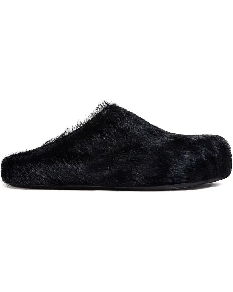 Marni calf hair flat slippers - Schwarz Schwarz