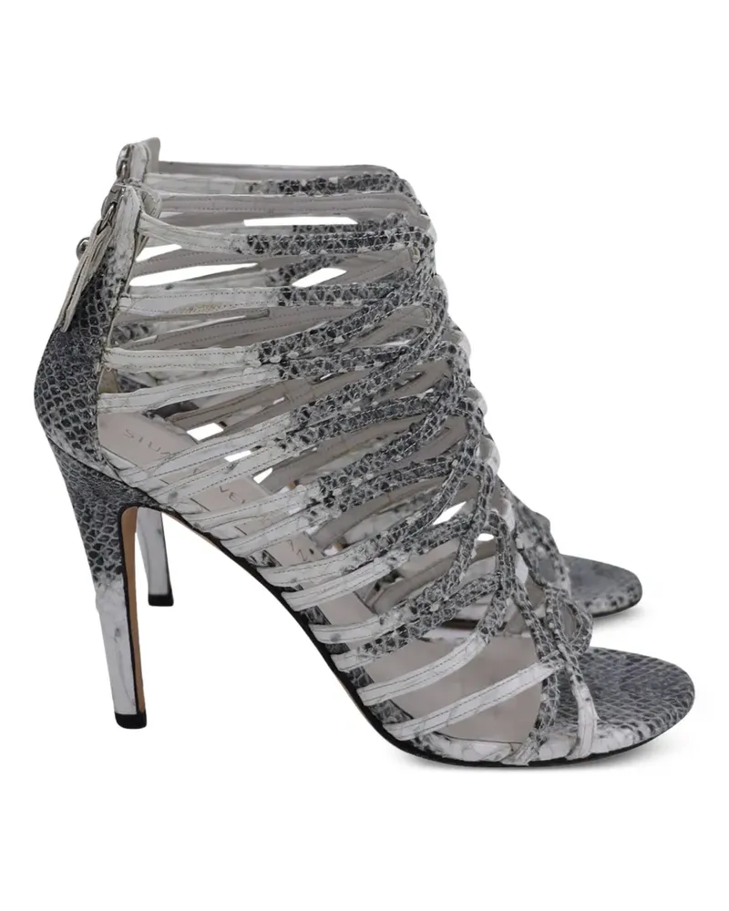 Stuart Weitzman Loops Sandalen mit Python-Prägung - Grau Grau
