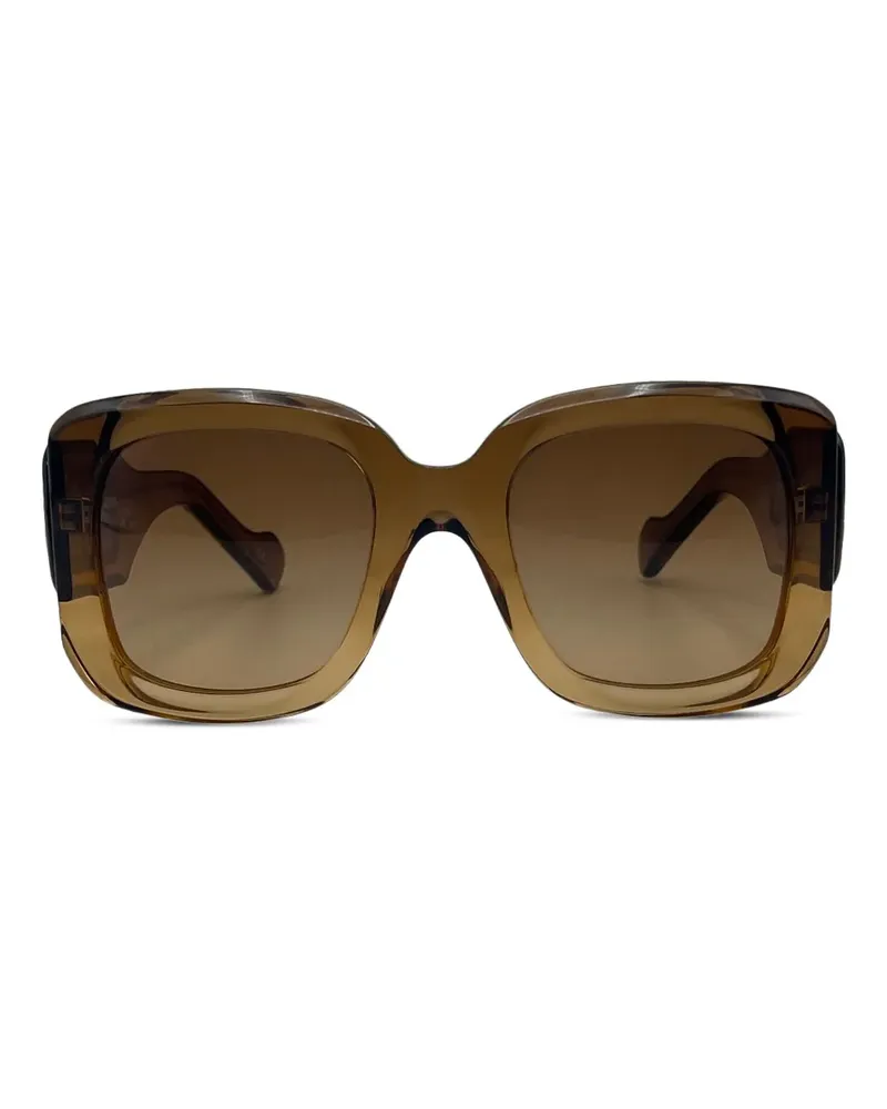 Balenciaga Eckige Sonnenbrille mit Logo - Braun Braun