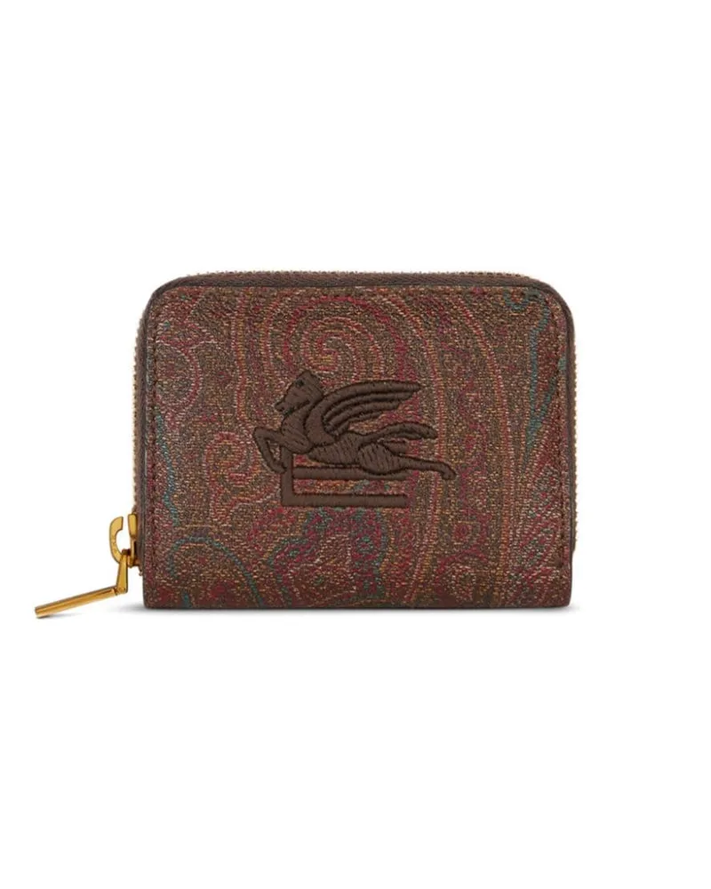Etro Pegaso Portemonnaie mit Reißverschluss - Braun Braun