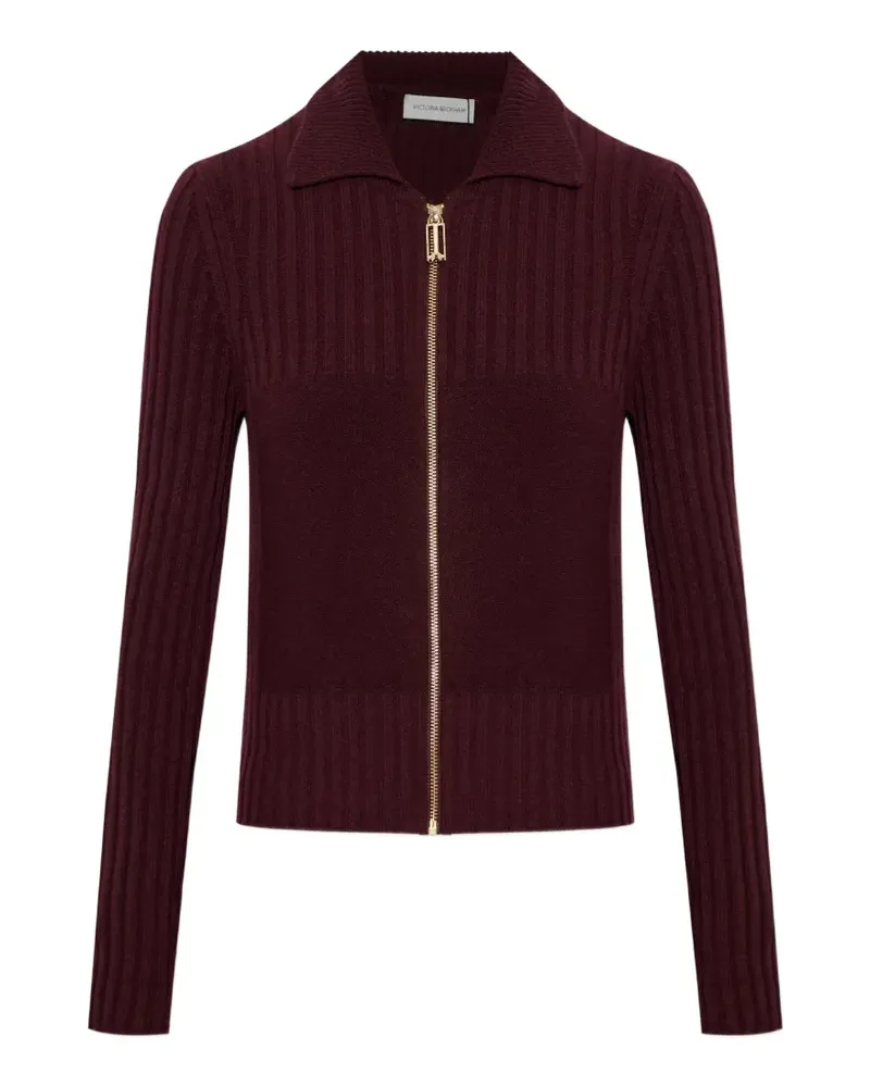 Victoria Beckham ribbed zip-up cardigan - Rot Rot