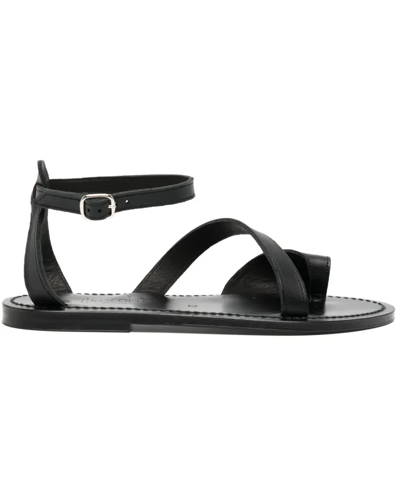 K.Jacques  Sandalen mit überkreuzten Riemen - Schwarz Schwarz