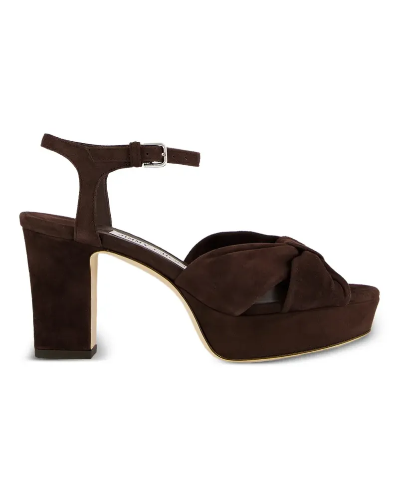 Jimmy Choo Heloise suede platform sandals - Braun Braun
