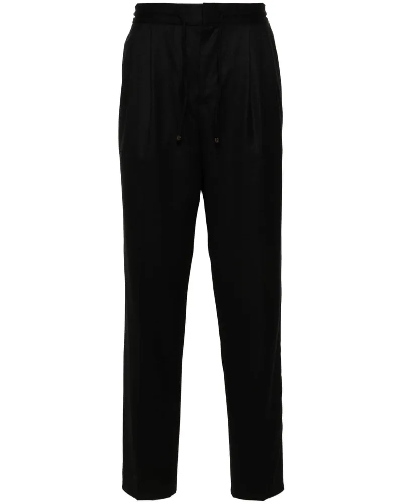 Brunello Cucinelli Tapered-Hose mit Bundfalten - Schwarz Schwarz