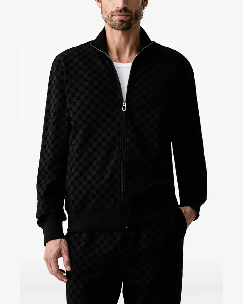 JOOP! monogram-pattern zip-up sweatshirt - Schwarz Schwarz