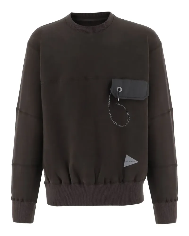 and wander Sweatshirt mit aufgesetzten Taschen - Braun Braun