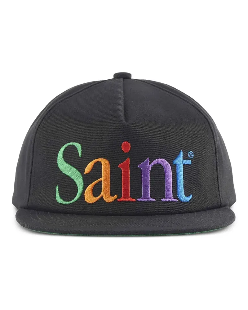 SAINT MXXXXXX Baseballkappe mit Regenbogen-Stickerei - Schwarz Schwarz