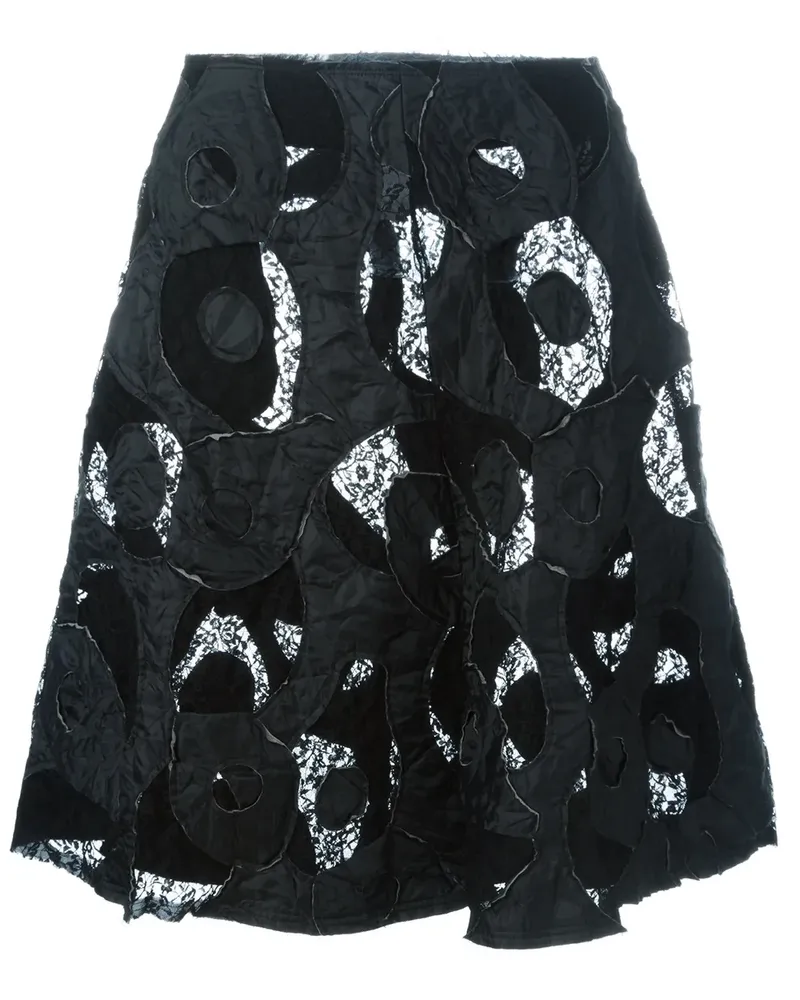 Comme des Garçons Spitzenrock mit Applikationen - Schwarz Schwarz