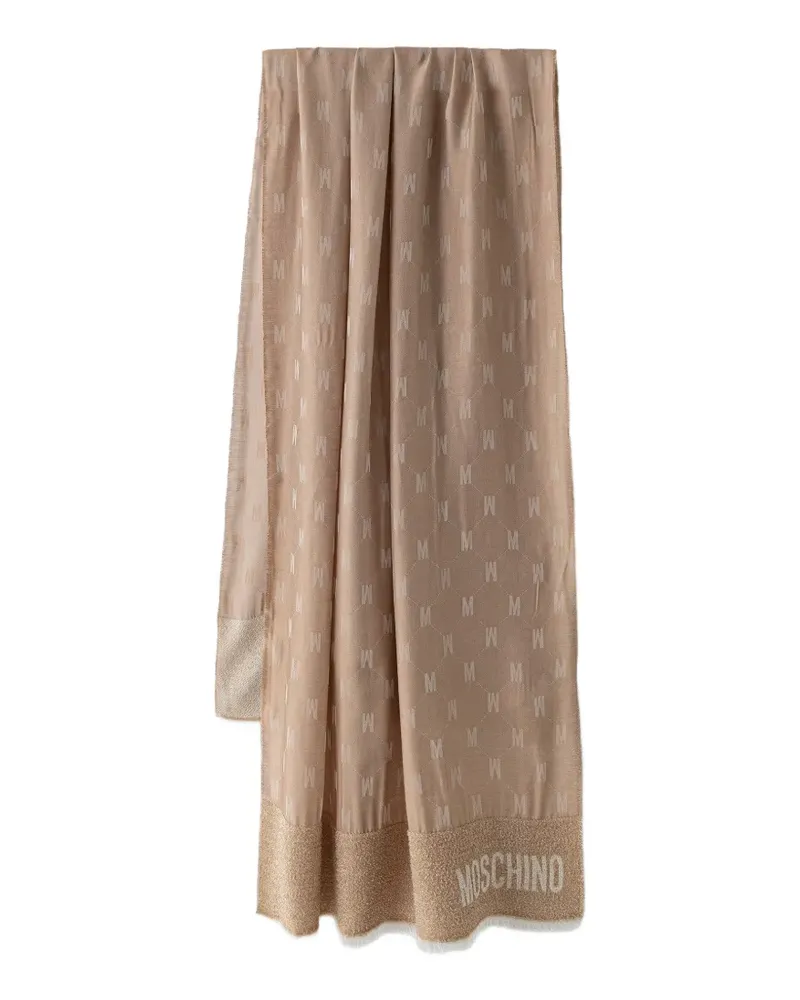 Moschino Schal mit Logo-Monogramm - Nude Nude