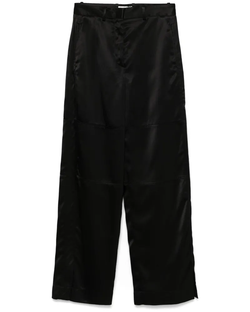Jil Sander Hose aus Satin - Schwarz Schwarz