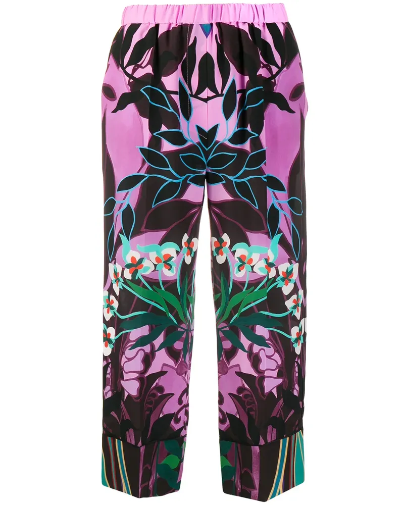 Valentino Garavani Culottes mit Orchideen-Print - Rosa Rosa