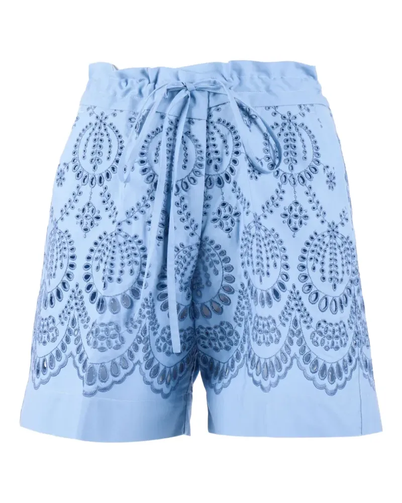 P.A.R.O.S.H. P.A.R.O H. Shorts mit Blumenstickerei - Blau Blau