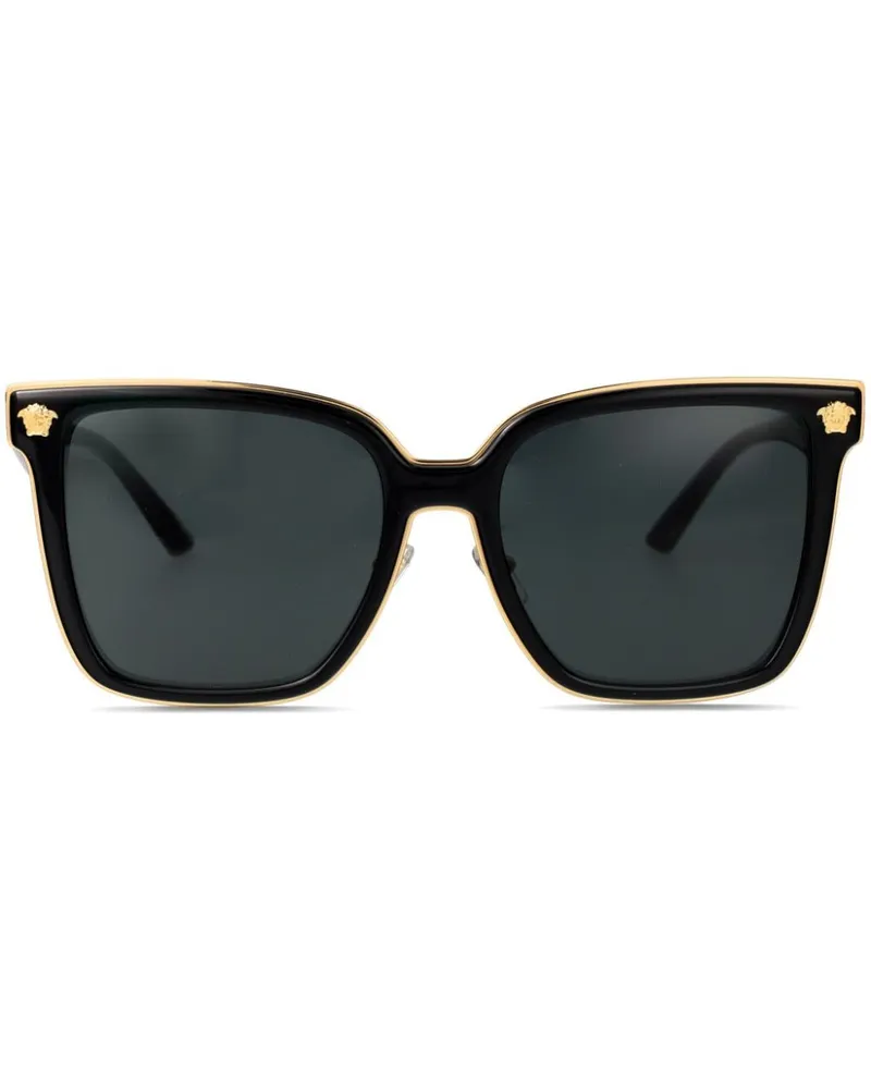 Versace 0VE2278D Sonnenbrille mit eckigem Gestell - Schwarz Schwarz