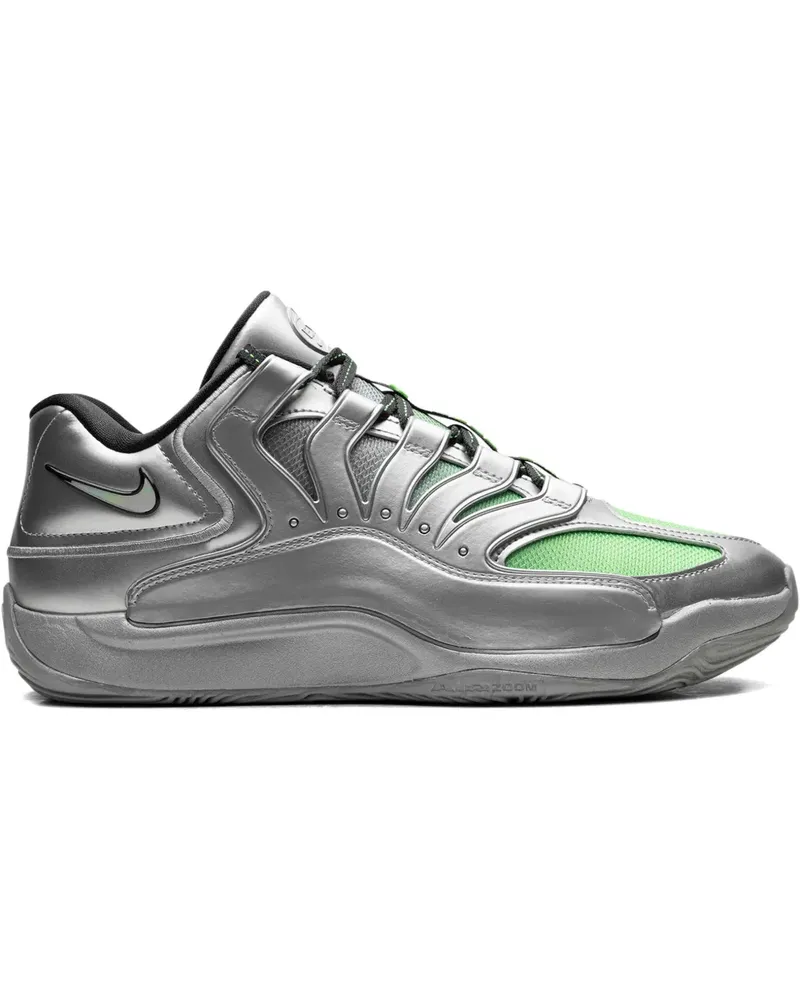Nike KD 18 EYBL "Metallic Silver/Green Strike/Dark Smoke Grey" Sneakers - Grau Grau