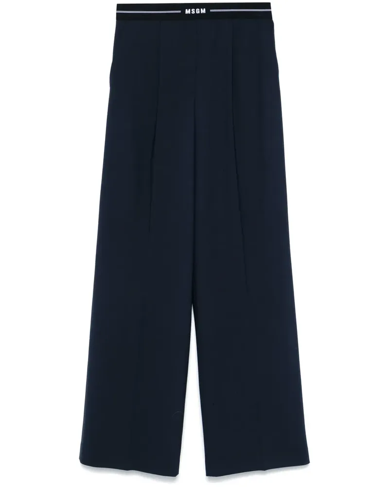 MSGM Hose mit Logo-Bund - Blau Blau