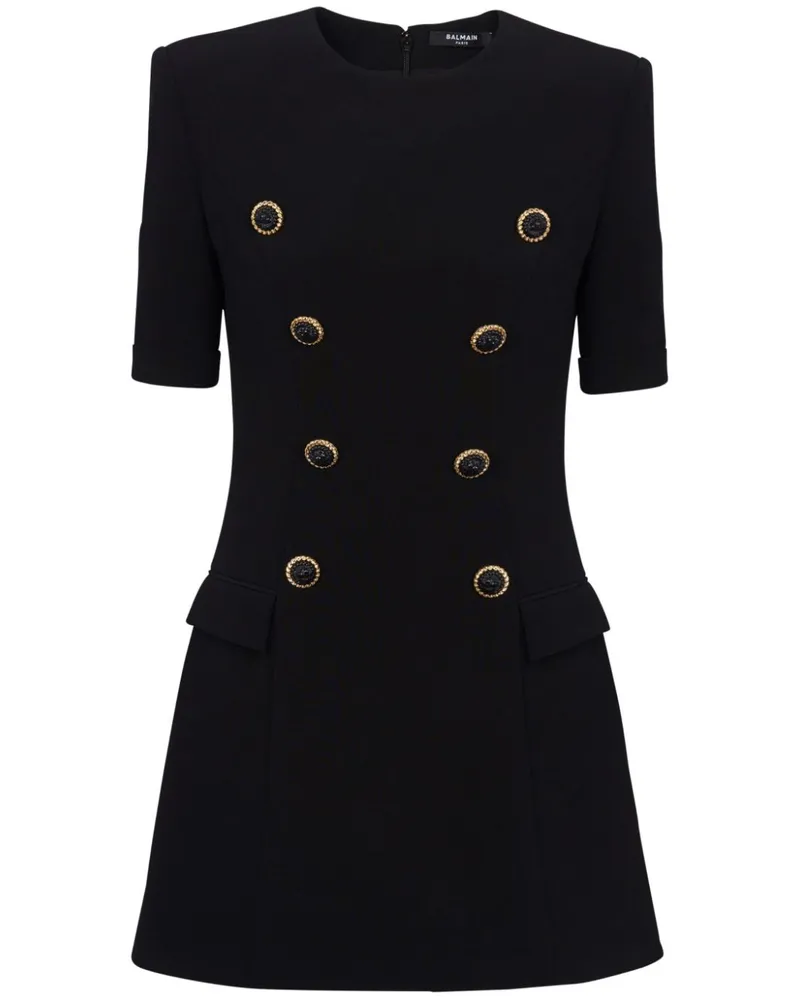 Balmain Texturiertes Minikleid - Schwarz Schwarz