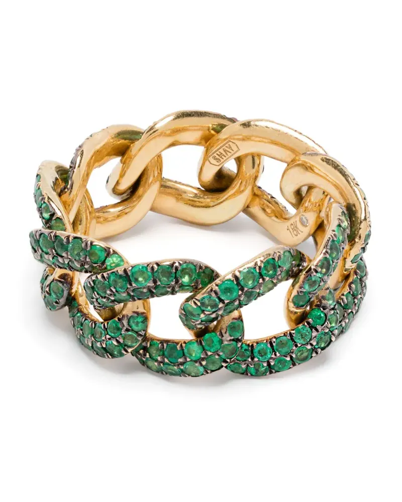 SHAY 18kt Gelbgoldring mit Smaragd Gold