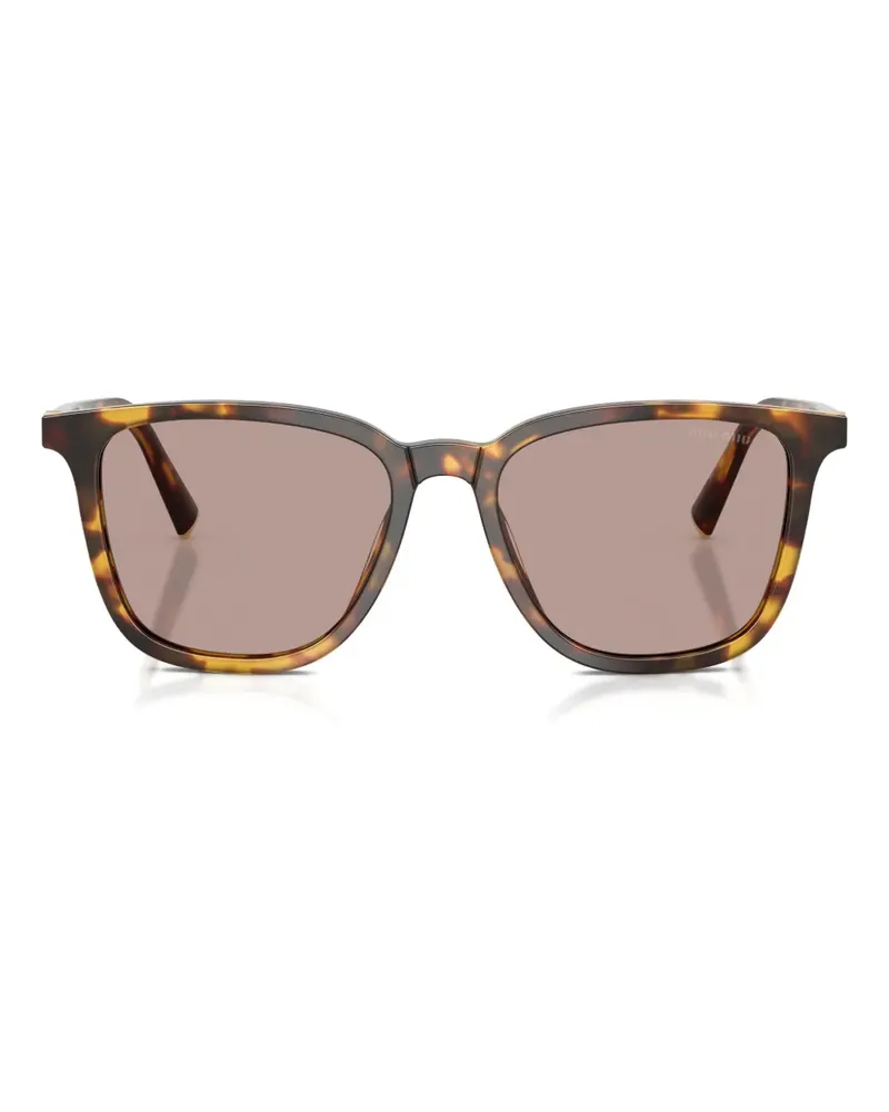 Miu Miu tortoiseshell-pattern square-frame sunglasses - Braun Braun