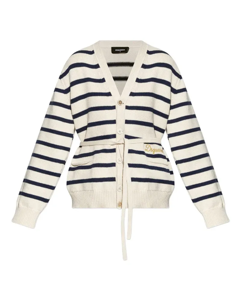 Dsquared2 striped embroidered cardigan - Nude Nude