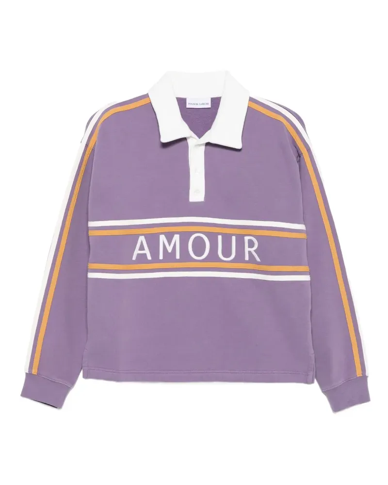 Maison Labiche Cépré Poloshirt mit Streifendetail - Violett Violett