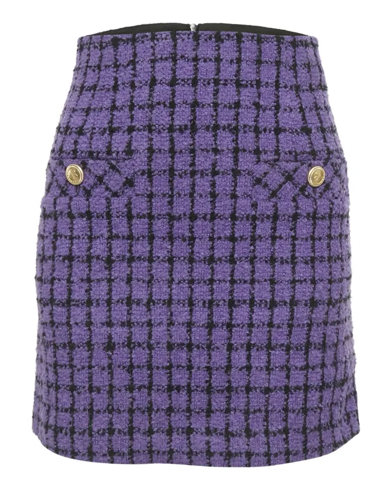 Sandro Karierter Tweed-Minirock - Violett Violett